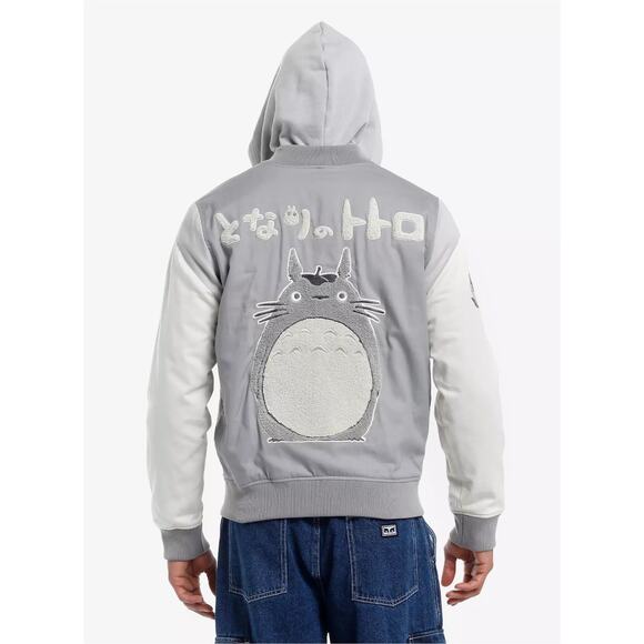 Hot Topic Studio Ghibli My Neighbor Totoro Icons Varsity Patch Jacket Mens L - Picture 10 of 17